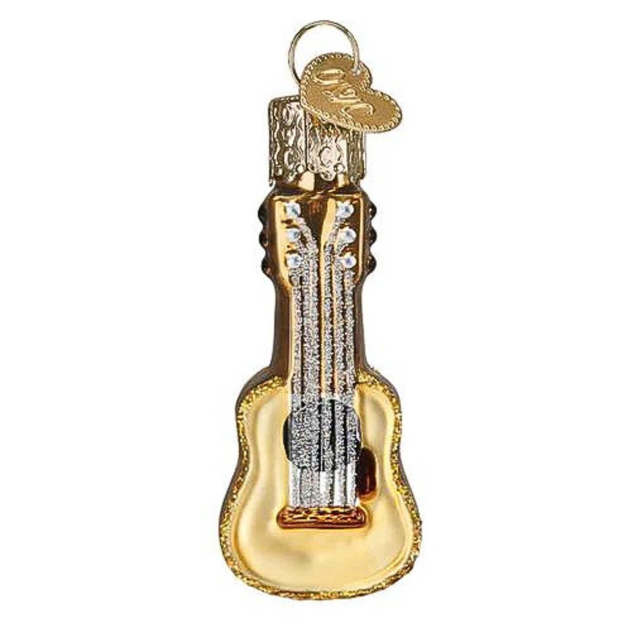 Old World Christmas 2.5 Inch Mini Guitar Christmas Tree Ornament , Music Melody